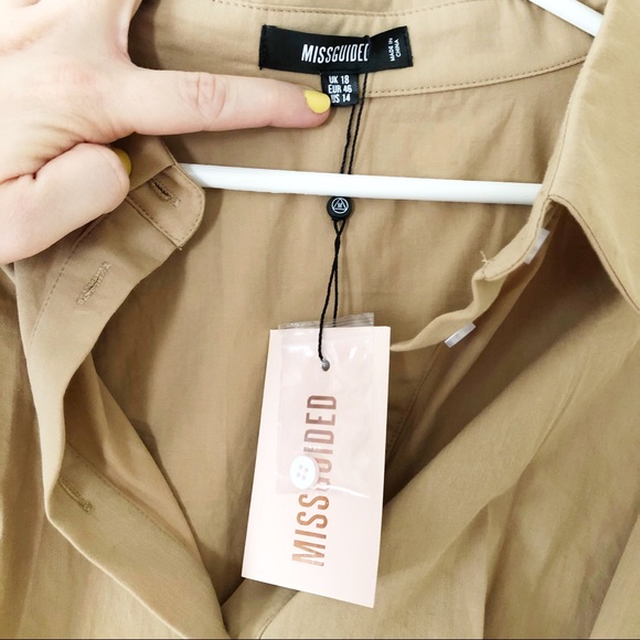 camel twill corset seam cropped shirt